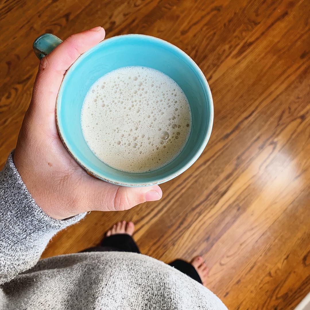 Homemade Almond Milk Matcha Latte