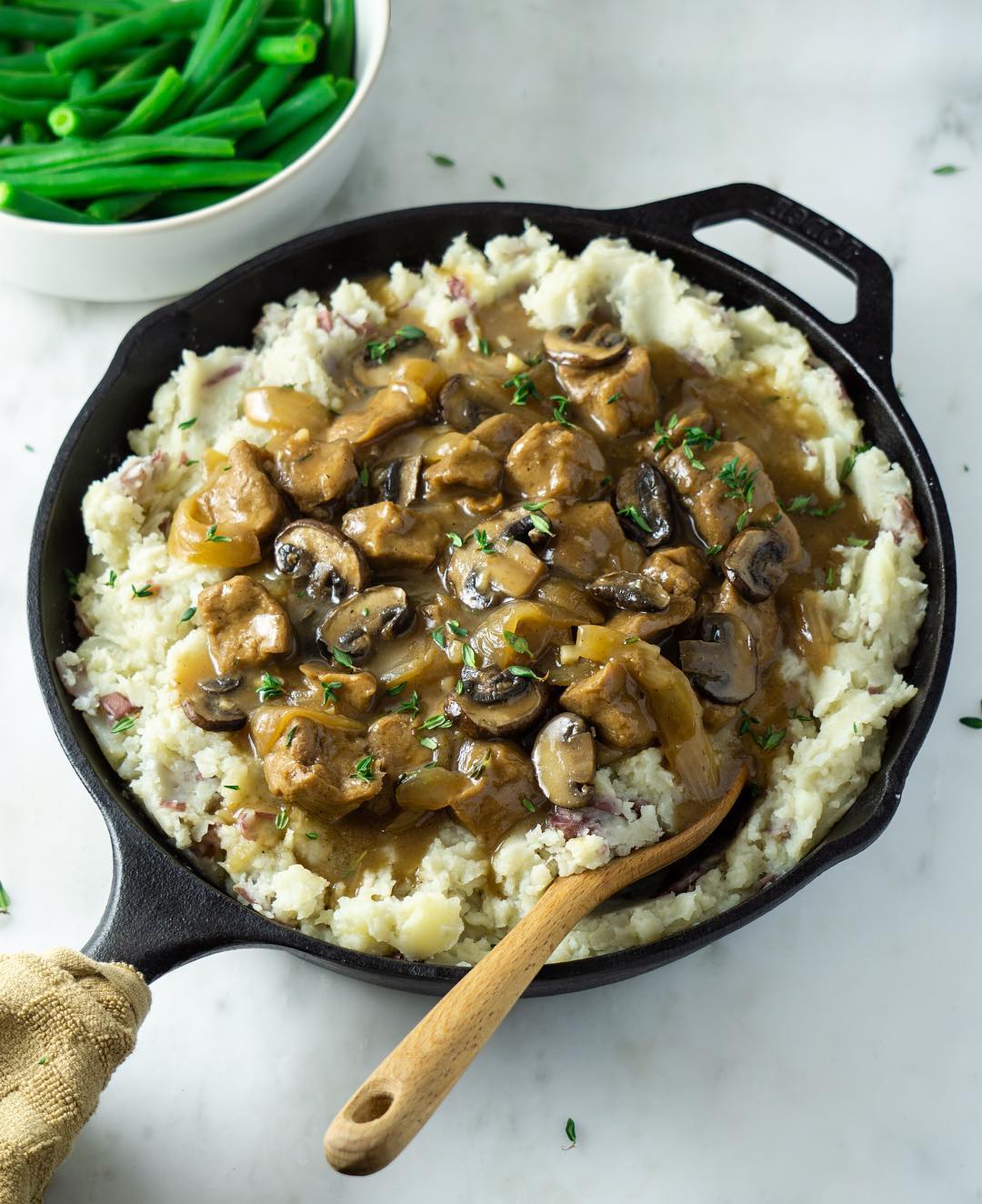 Mushroom and Caramelized Onion Steak Tips