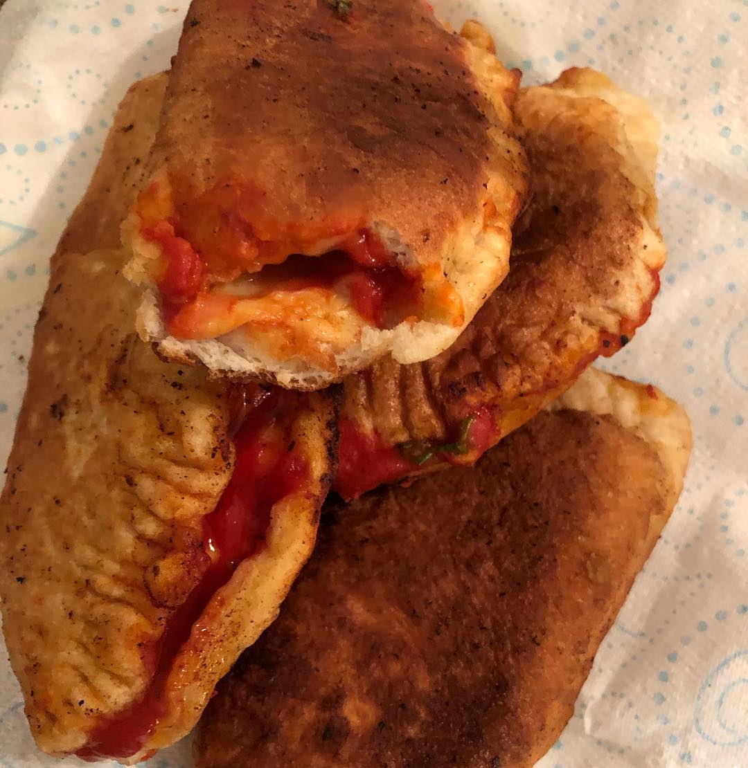 Fried Mozzarella Panzerotti with Basil Filling