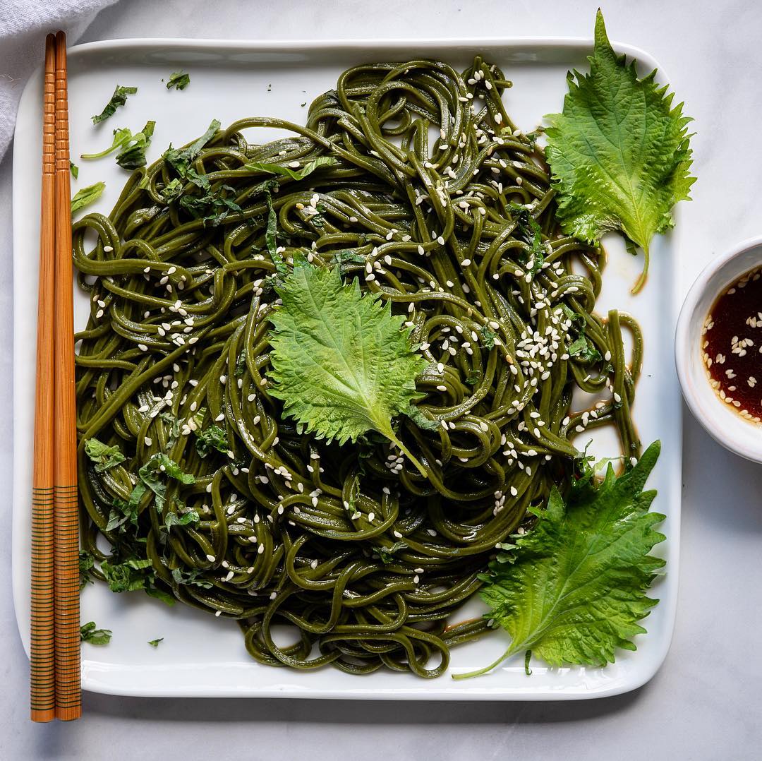 Sesame Shiso Udon Noodles