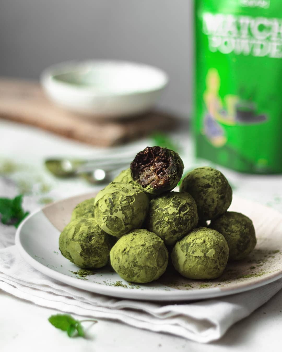 Chocolate Chai Matcha Bliss Balls