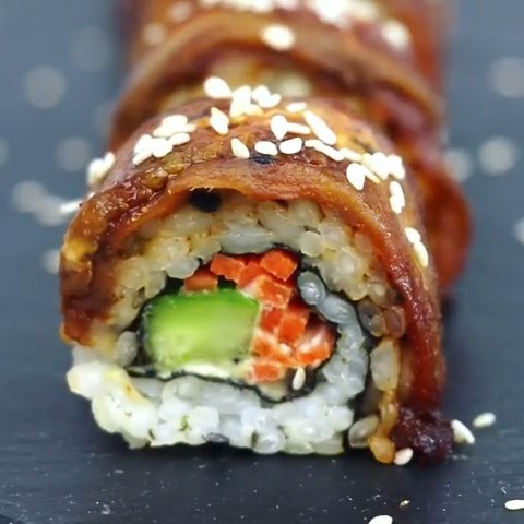 Vegan Eggplant Dragon Roll