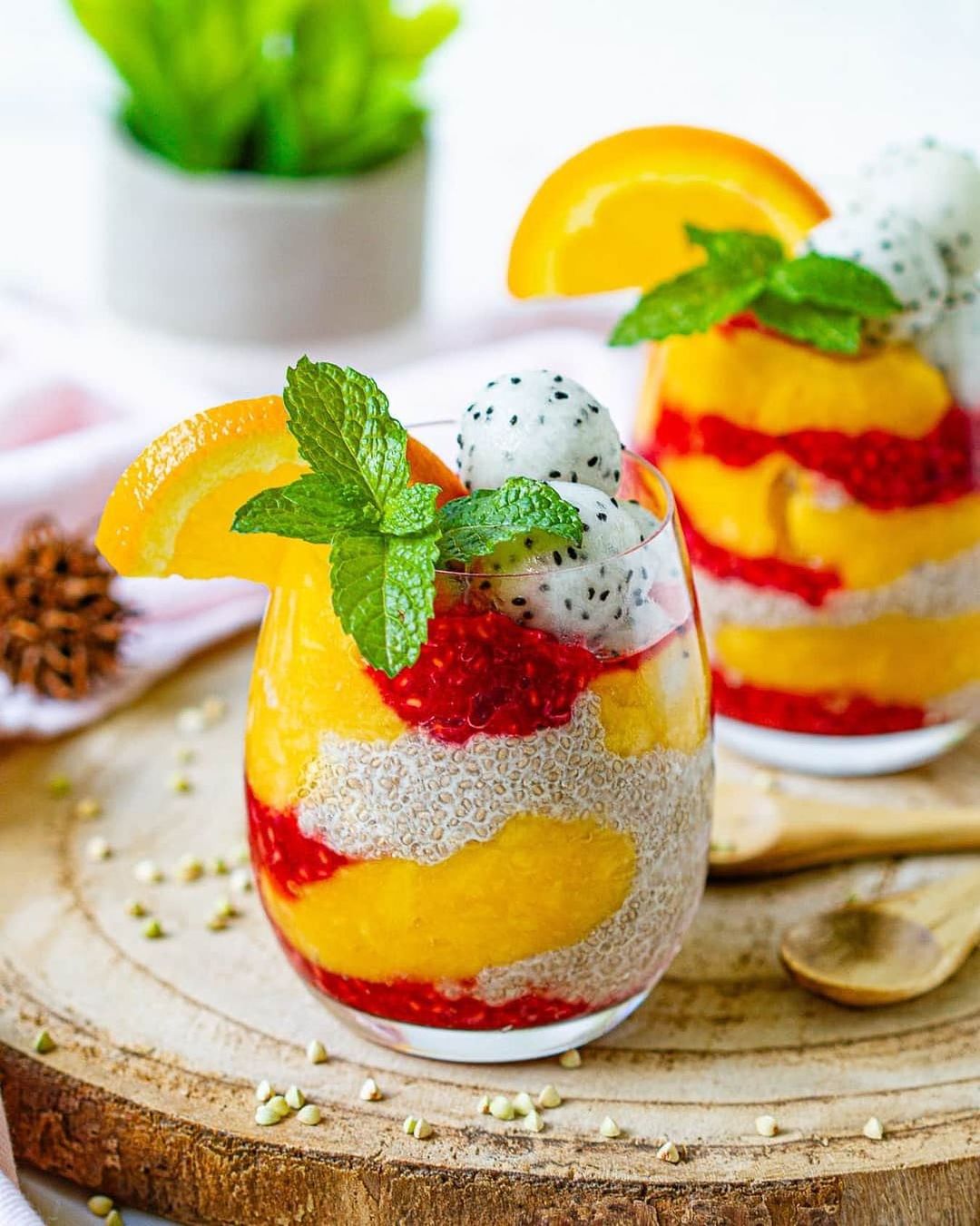 Mango Raspb Chia Pudding