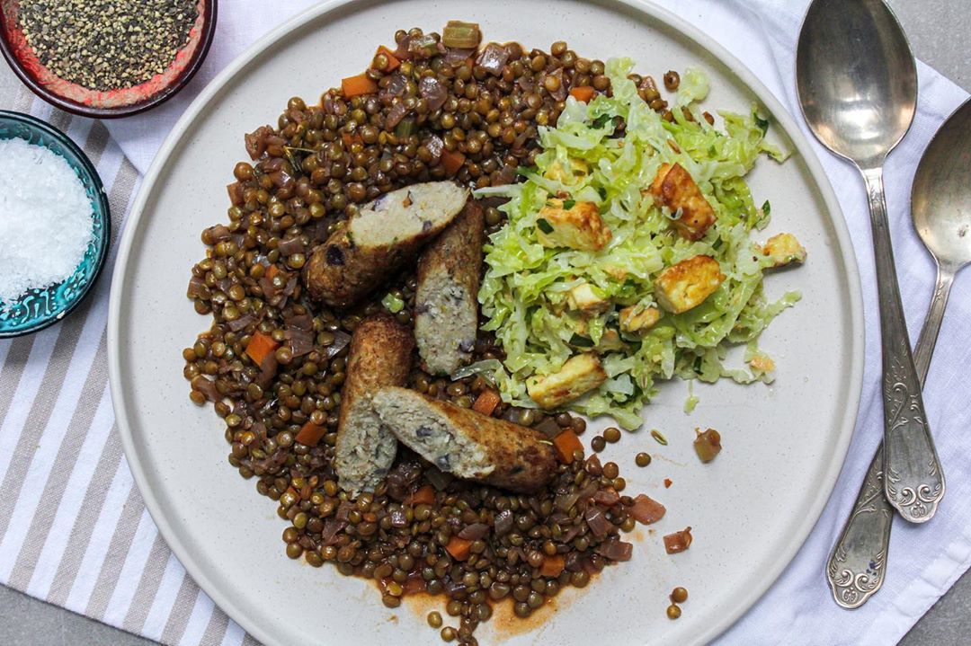 Lentils Gently Cooked in Red Wine