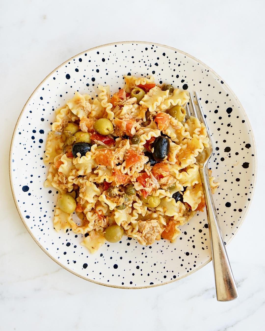 Tuna Pasta with Tomatoes, Olives and Capers