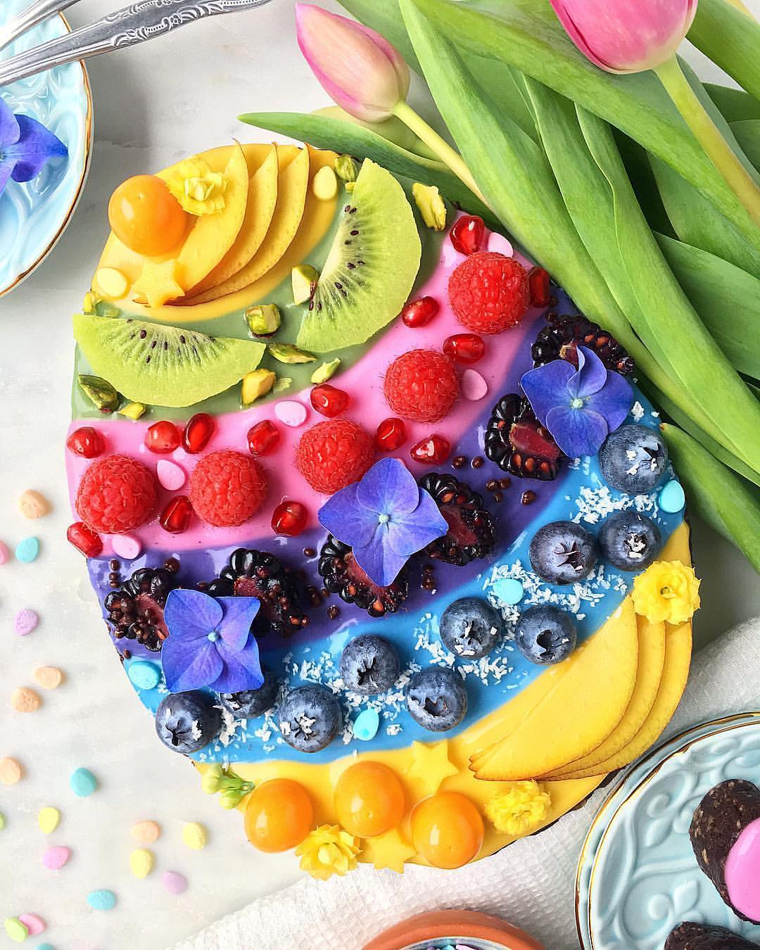 Rainbow Nutella Brownie Easter Egg