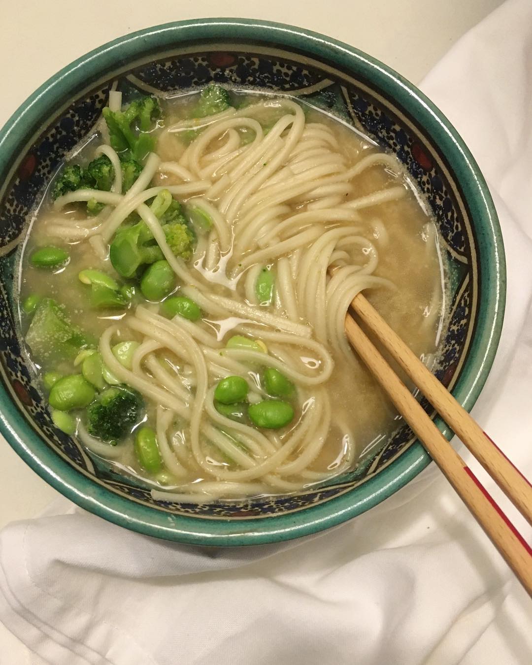 Easy Creamy Miso Tahini Noodle Soup