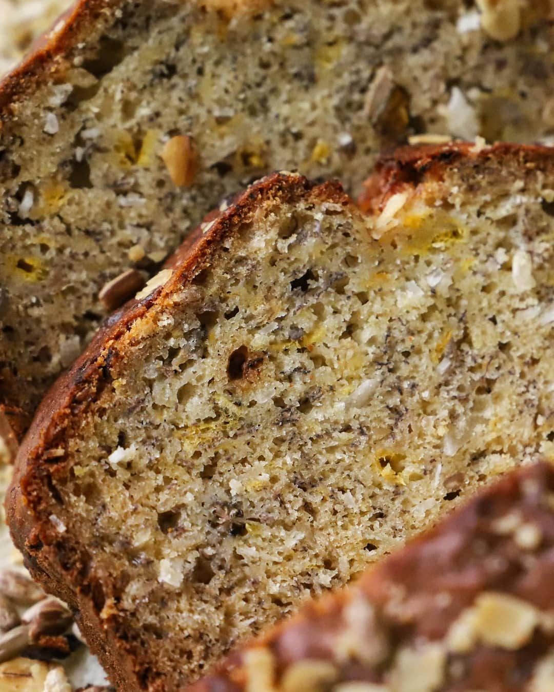 Homemade Plantain Bread with Seeds and Coconut