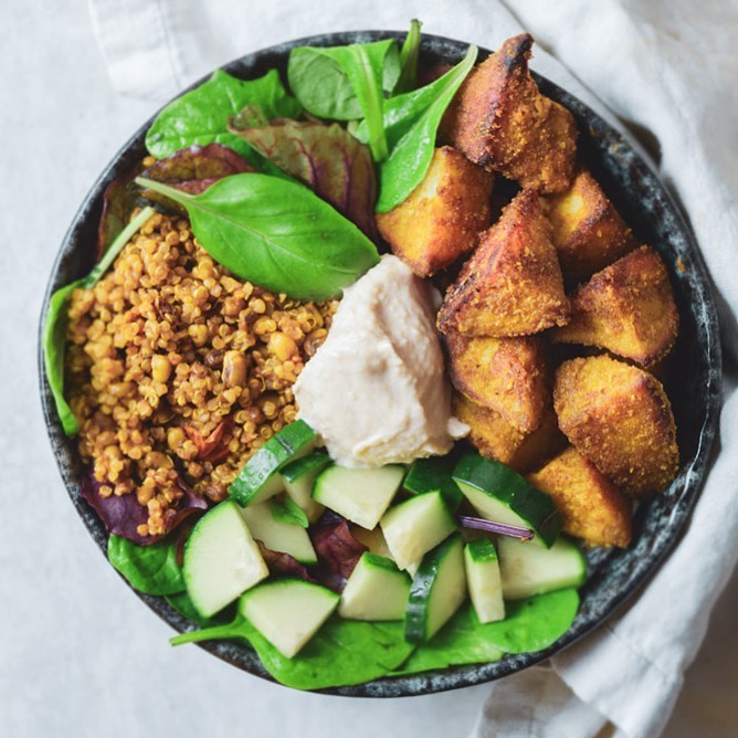 Crispy Roasted Potatoes and Pressure Cooker Quinoa