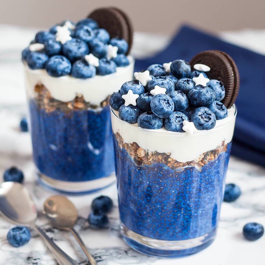 Blue Spirulina Chia Pudding