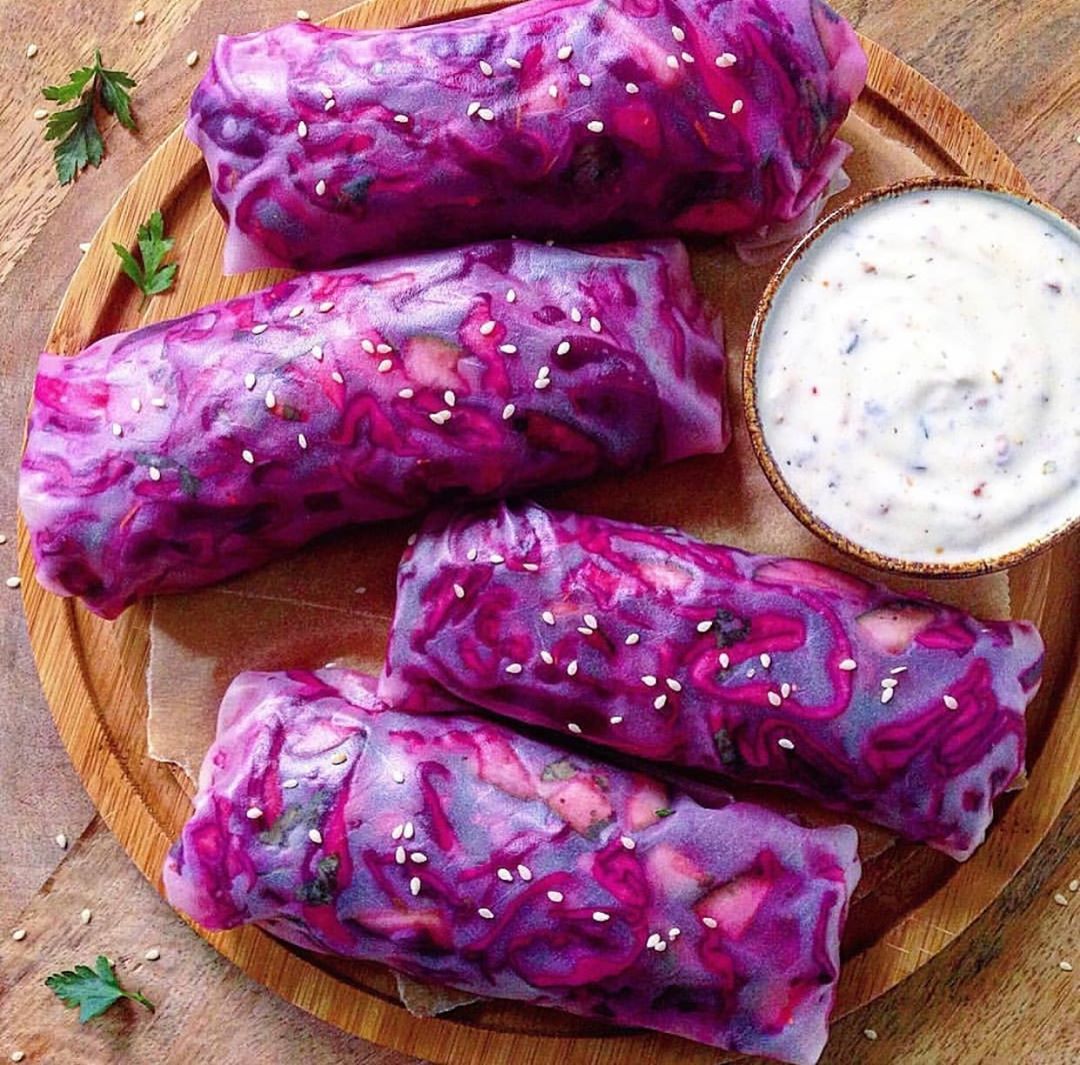 Purple Cabbage Rice Rolls