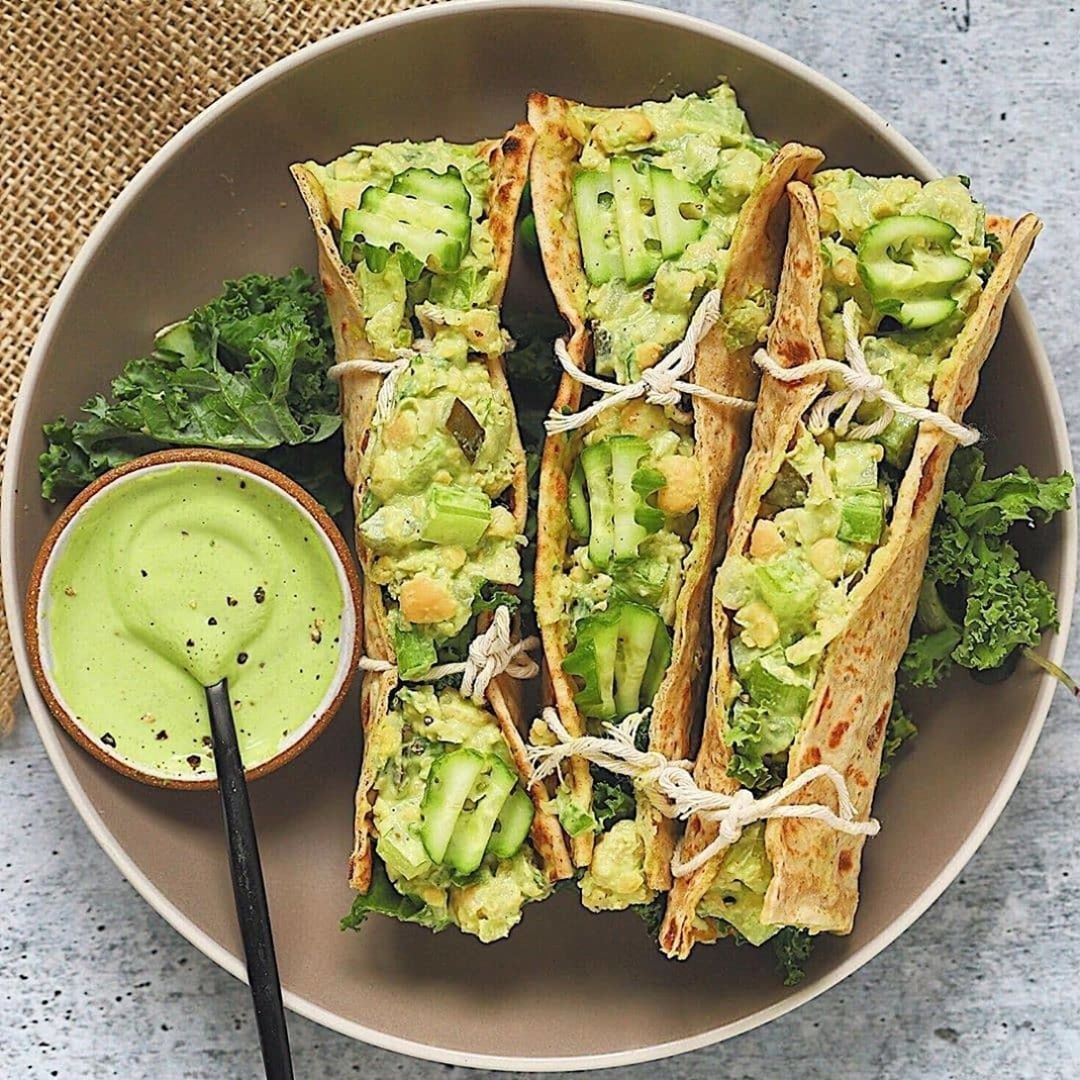 Green Goddess Chickpea Salad Wrap