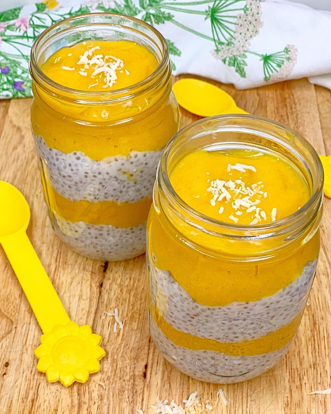 Tropical Tapioca Parfait with Mango Pineapple Sauce