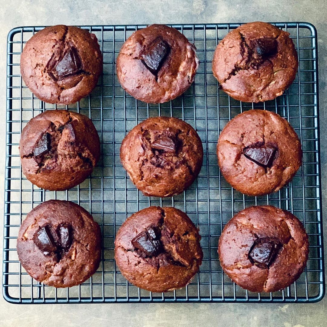 Choc Coconut Zucchini Muffins