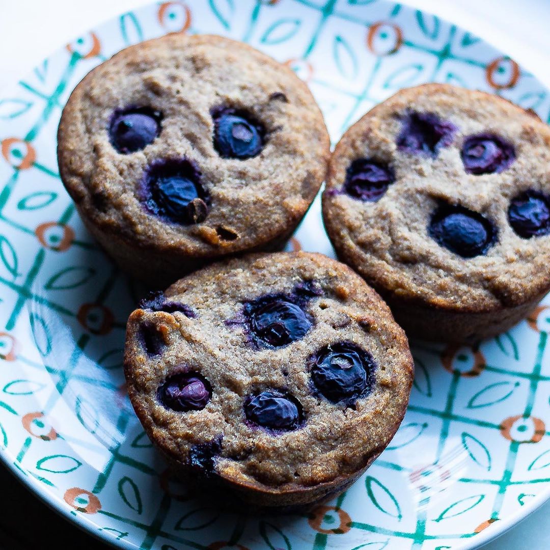 Healthy Gluten Free & Vegan Banana, Blueberry & Chocolate Chip Buckwheat Breakfast Muffins
