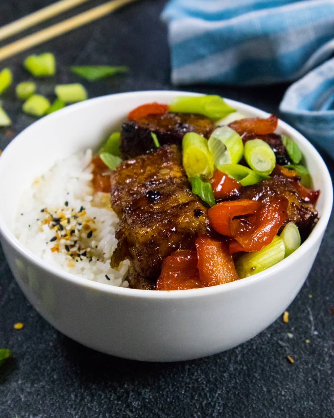 Crispy Tofu with Sticky Soy Glaze