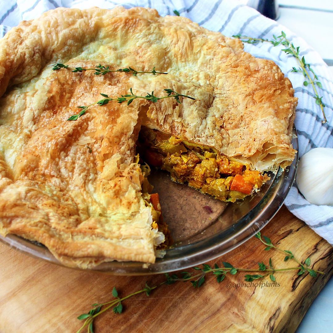 Curried Sweet Potato Chickpea Pot Pie