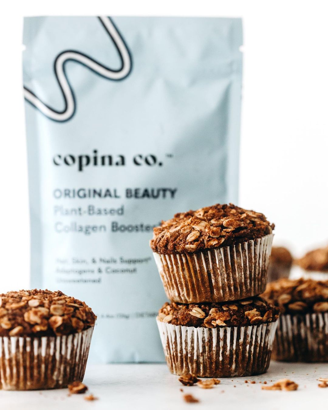 Fluffy Pumpkin Spice Muffins with Collagen Streusel