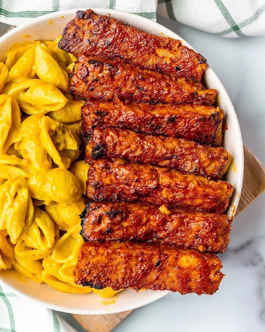 Vegan Meaty Peach Bbq Ribs