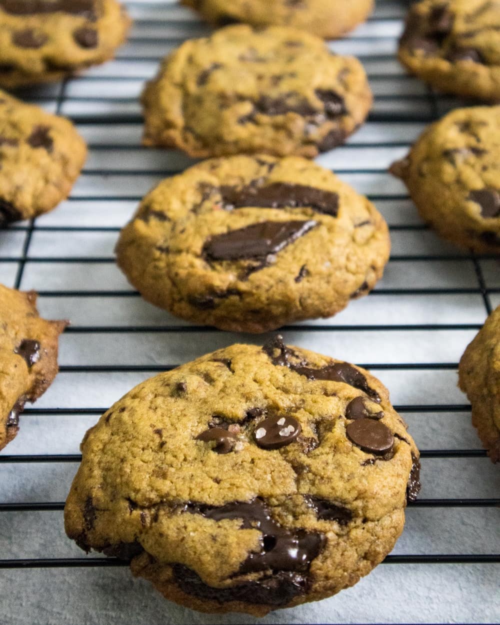 Salted Dark Chocolate Chip Cookies