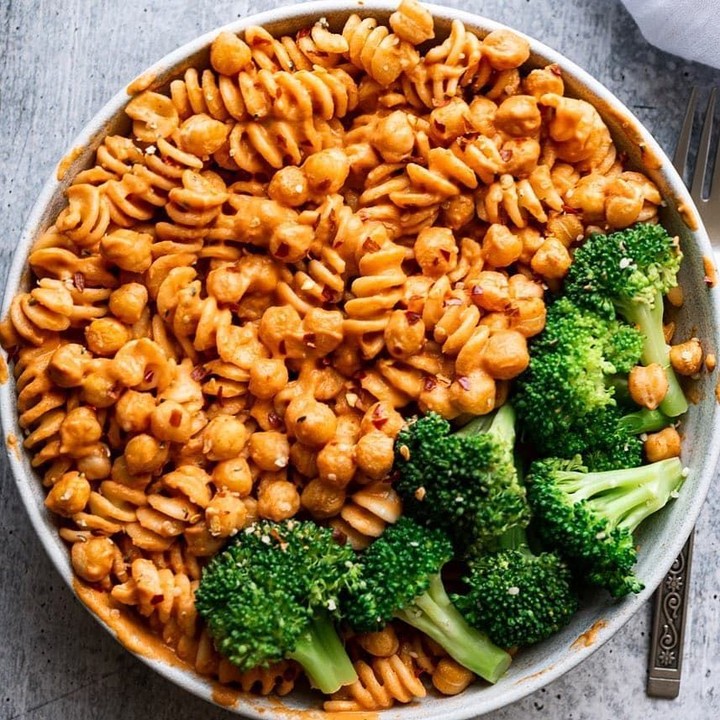 Fusilli Alla Vodka with Spicy Roasted Chickpeas