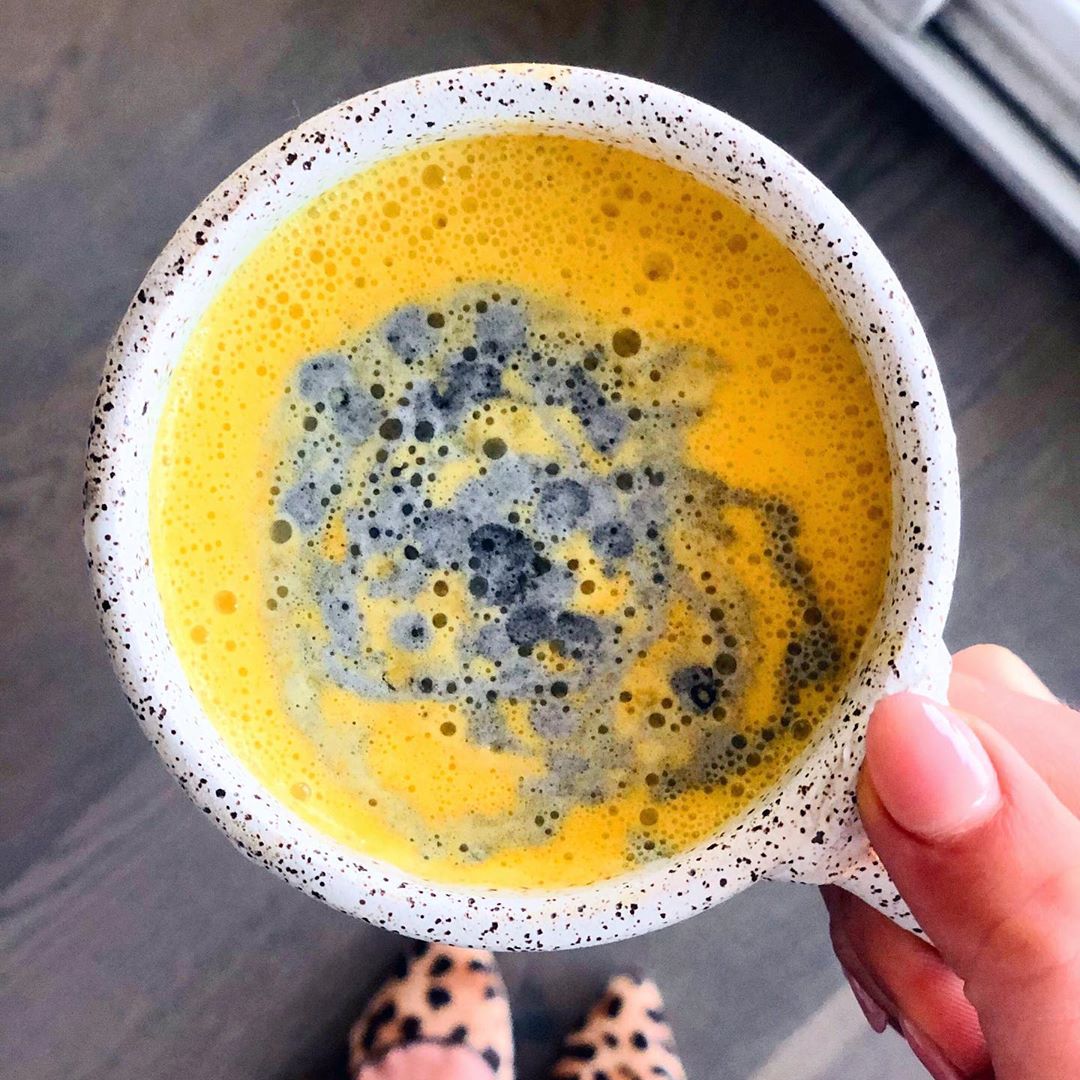 Halloween Turmeric + Activated Charcoal Latte