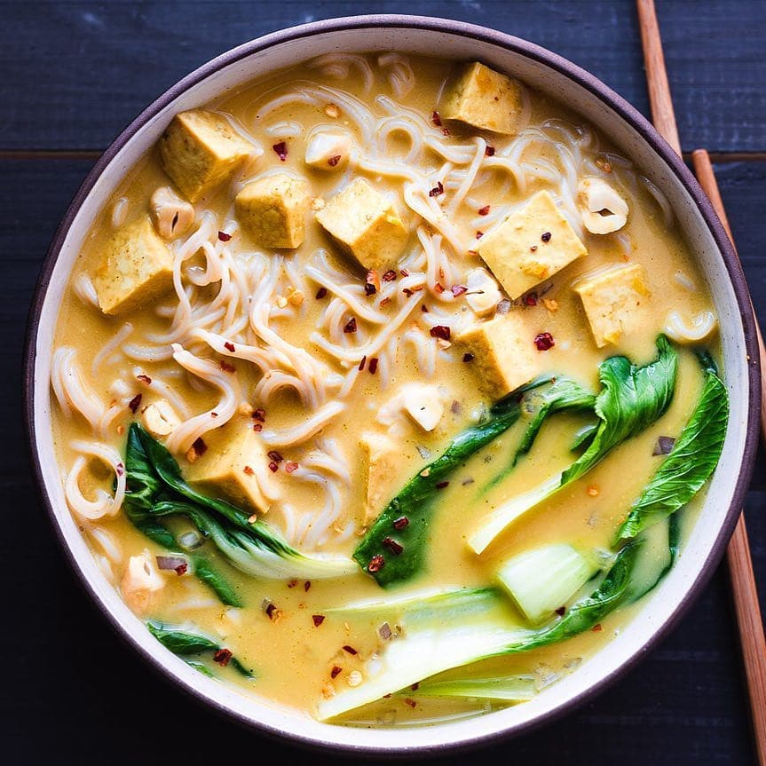 Sri Lankan Tofu Curry Noodle Bowl