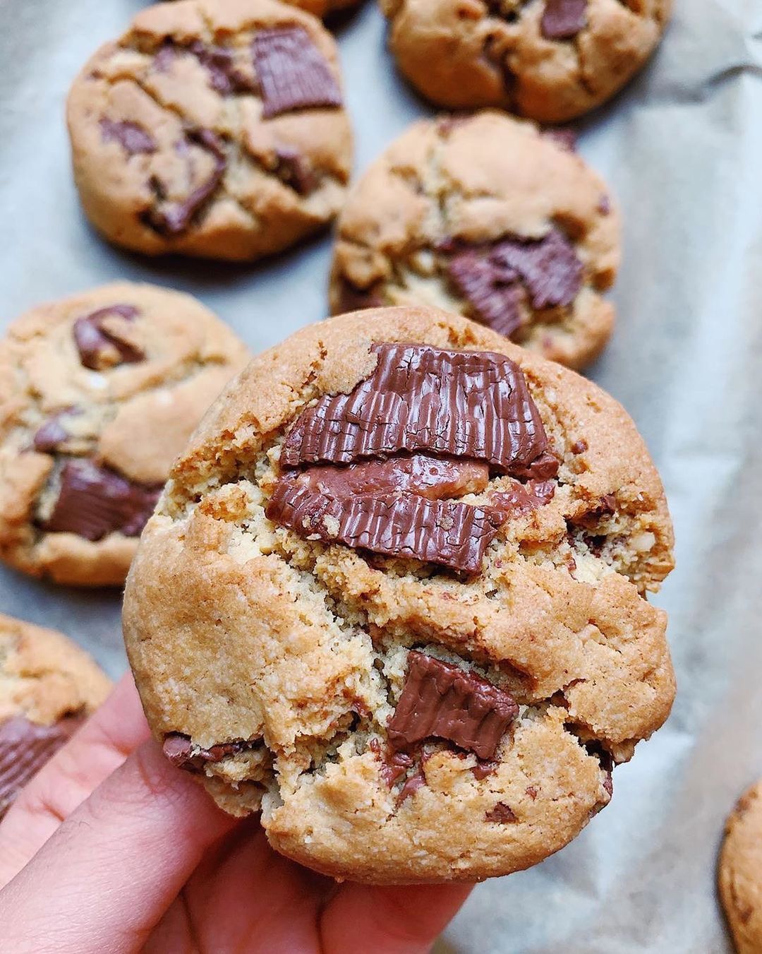 Peanut Butter Cup Cookies with Flaky Salt B