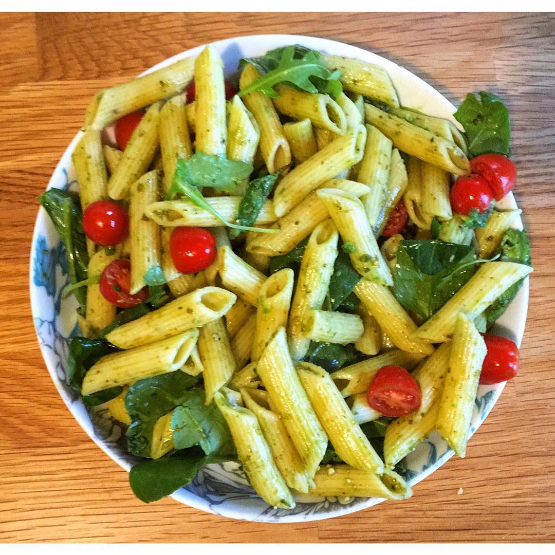 Spinach?, Pesto, ? and ? Pasta -