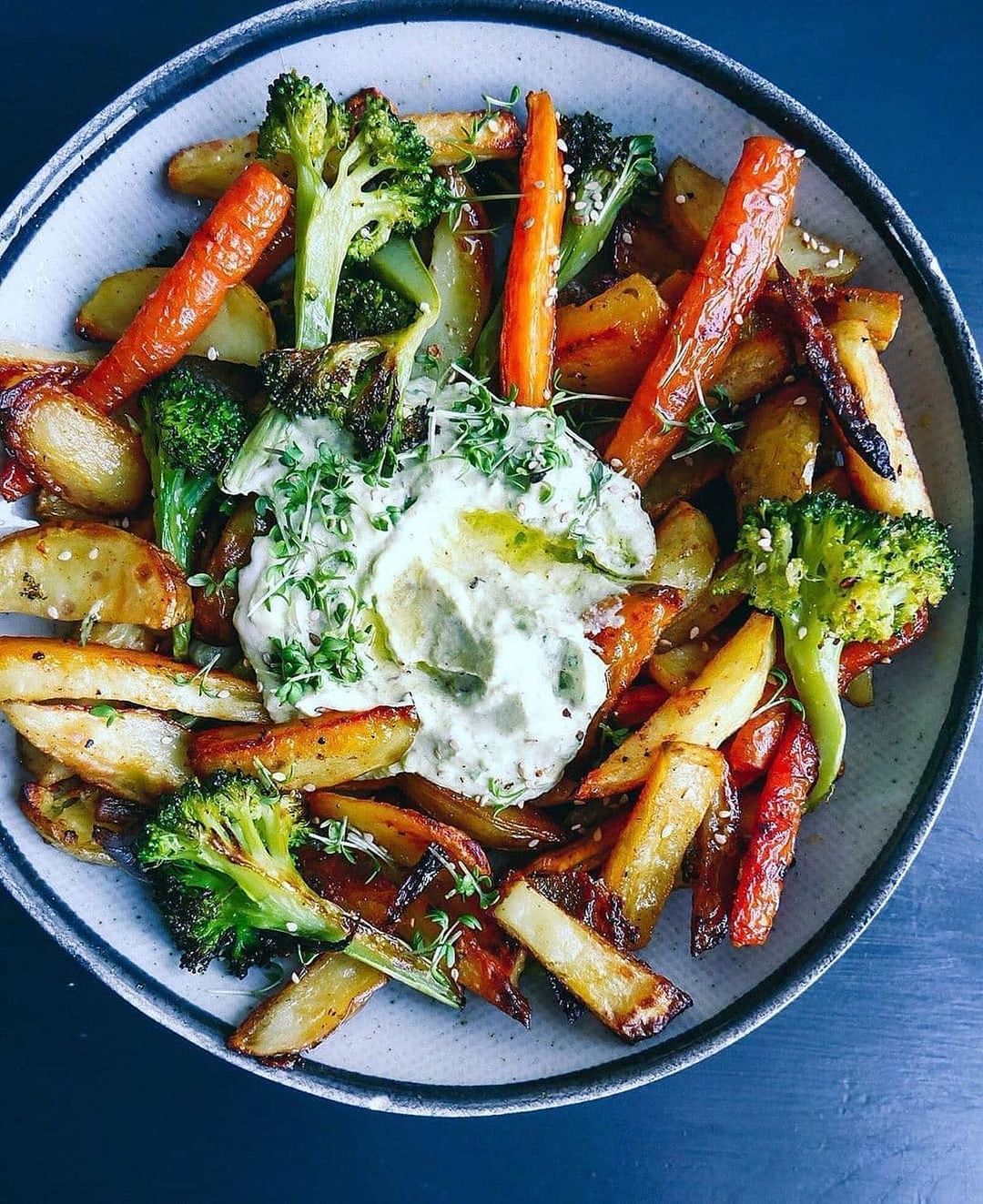 Roasted Veggies and Homemade Tzatziki