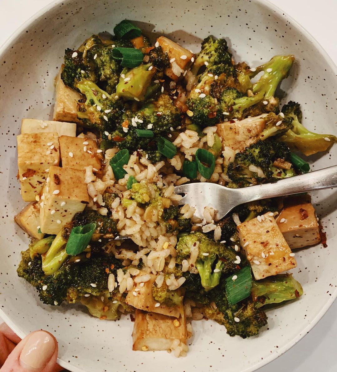 Spicy Tofu and Broccoli Stir Fry for Dinner Tonight