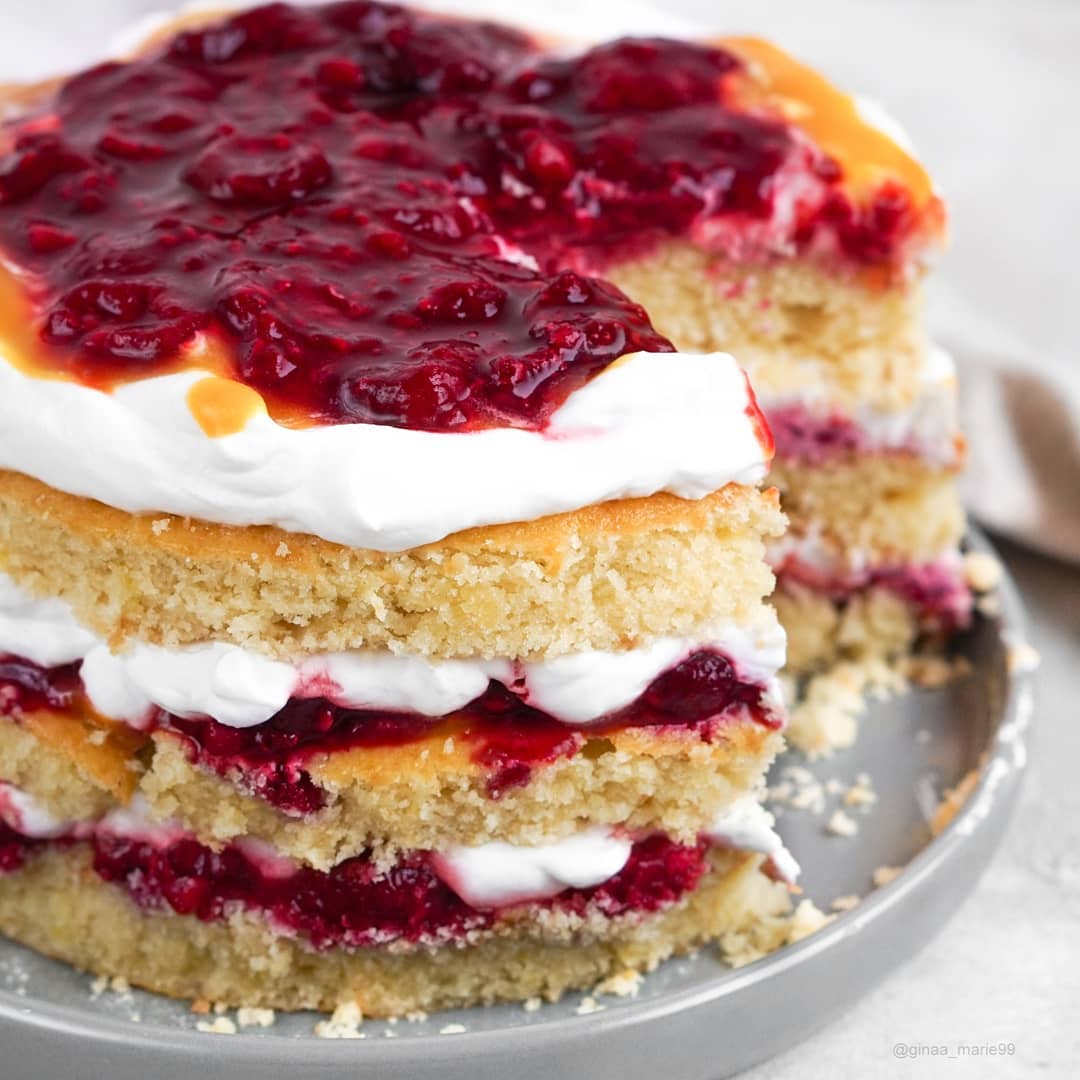 ]This Lemon Raspberry Mango Jam Cake