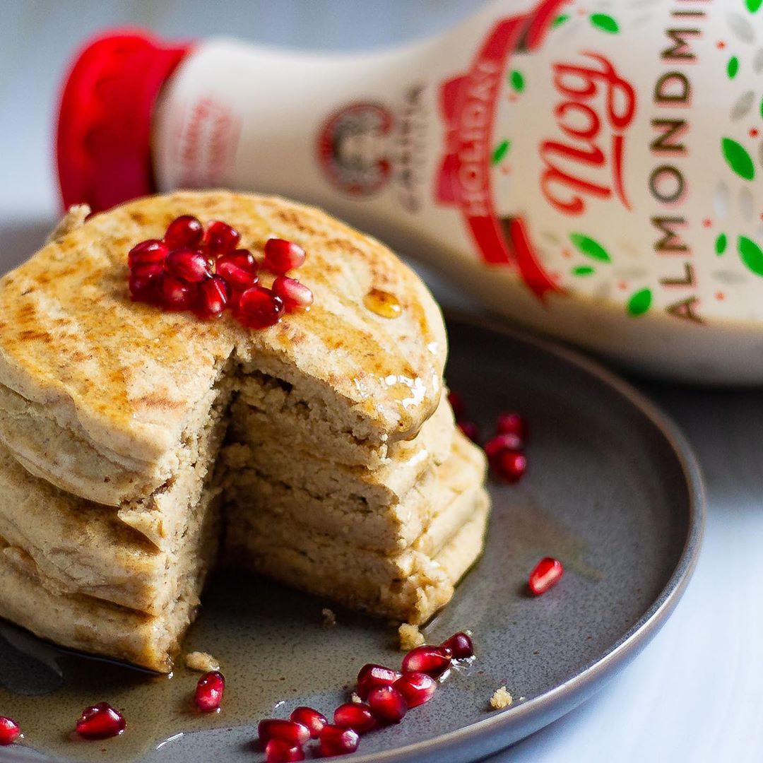 Vegan & Gluten Free Fluffy Eggnog Pancakes