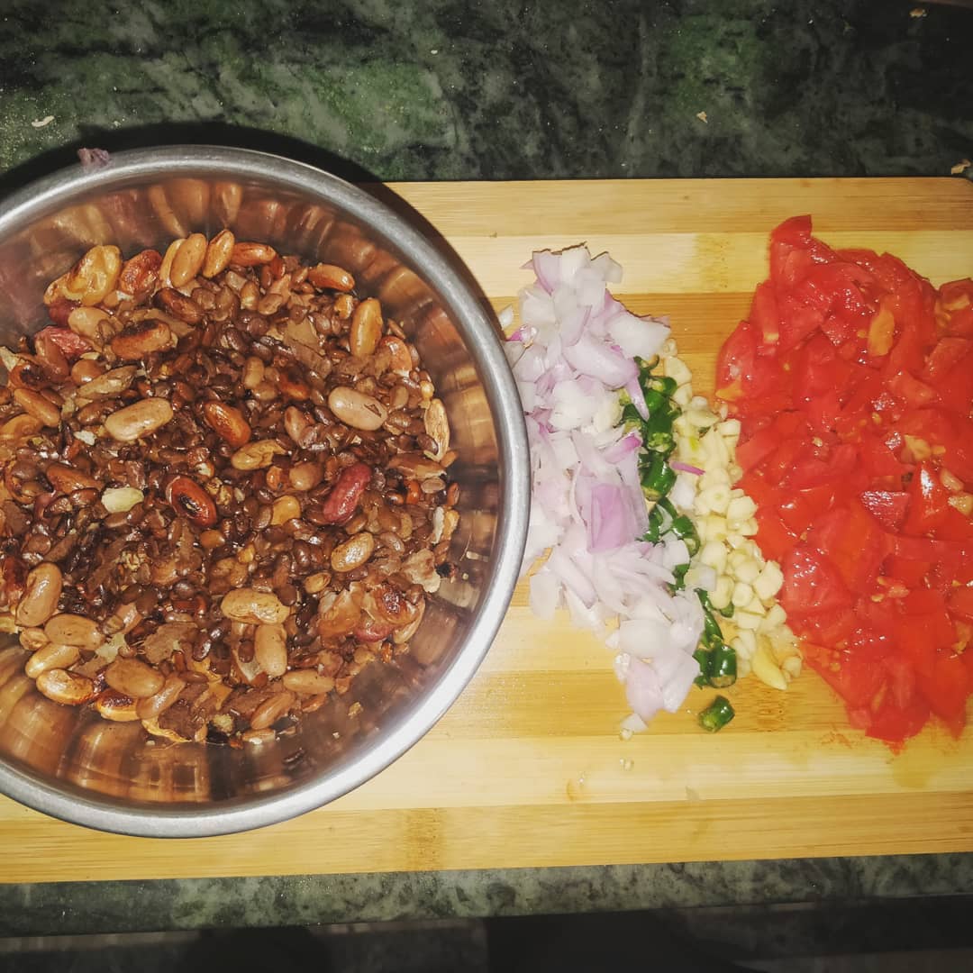 Rajma and Gahat Ki Daal + Steamed Rice + Green Mint Chutney