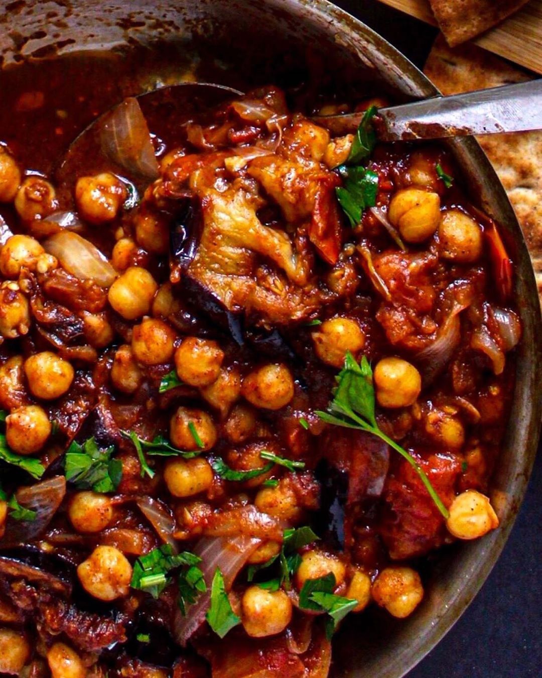 Grilled Eggplant and Chickpeas Stew