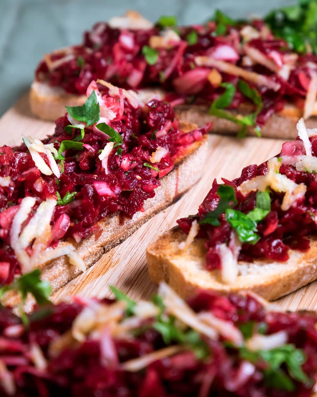 Beetroot Tapenade Bruschetta