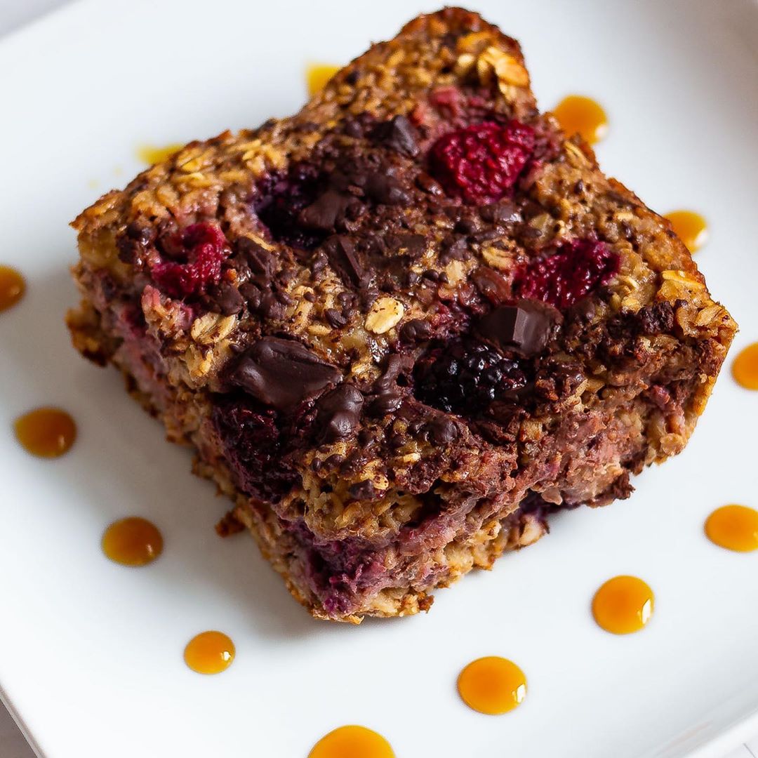 Vegan & Gluten Free Chocolate & Berry Baked Oatmeal