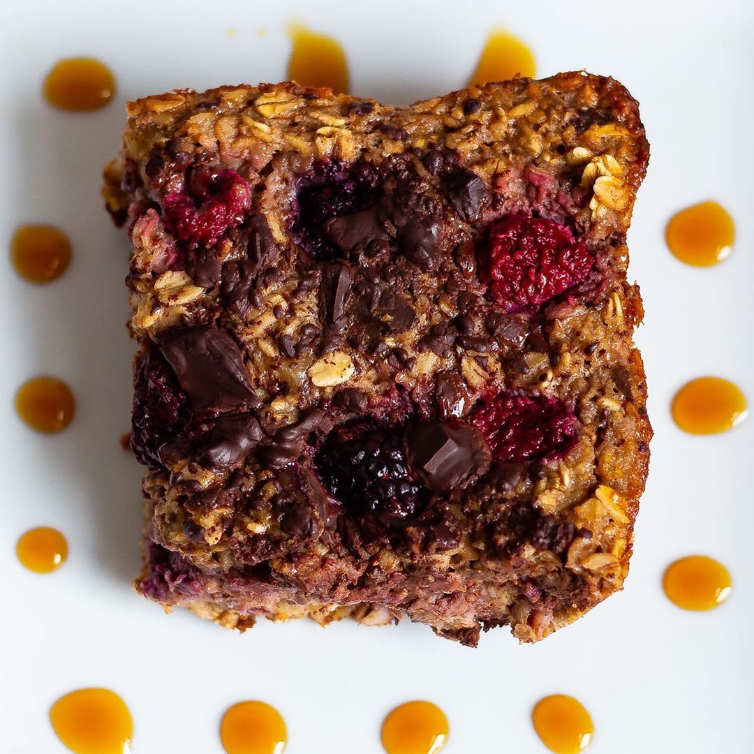 Vegan & Gluten Free Chocolate & Berry Baked Oatmeal