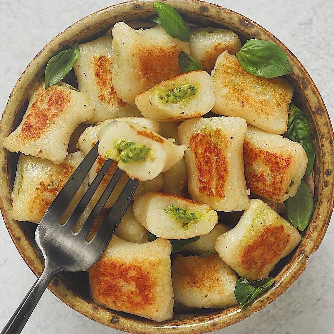 Pesto Stuffed Gnocchi