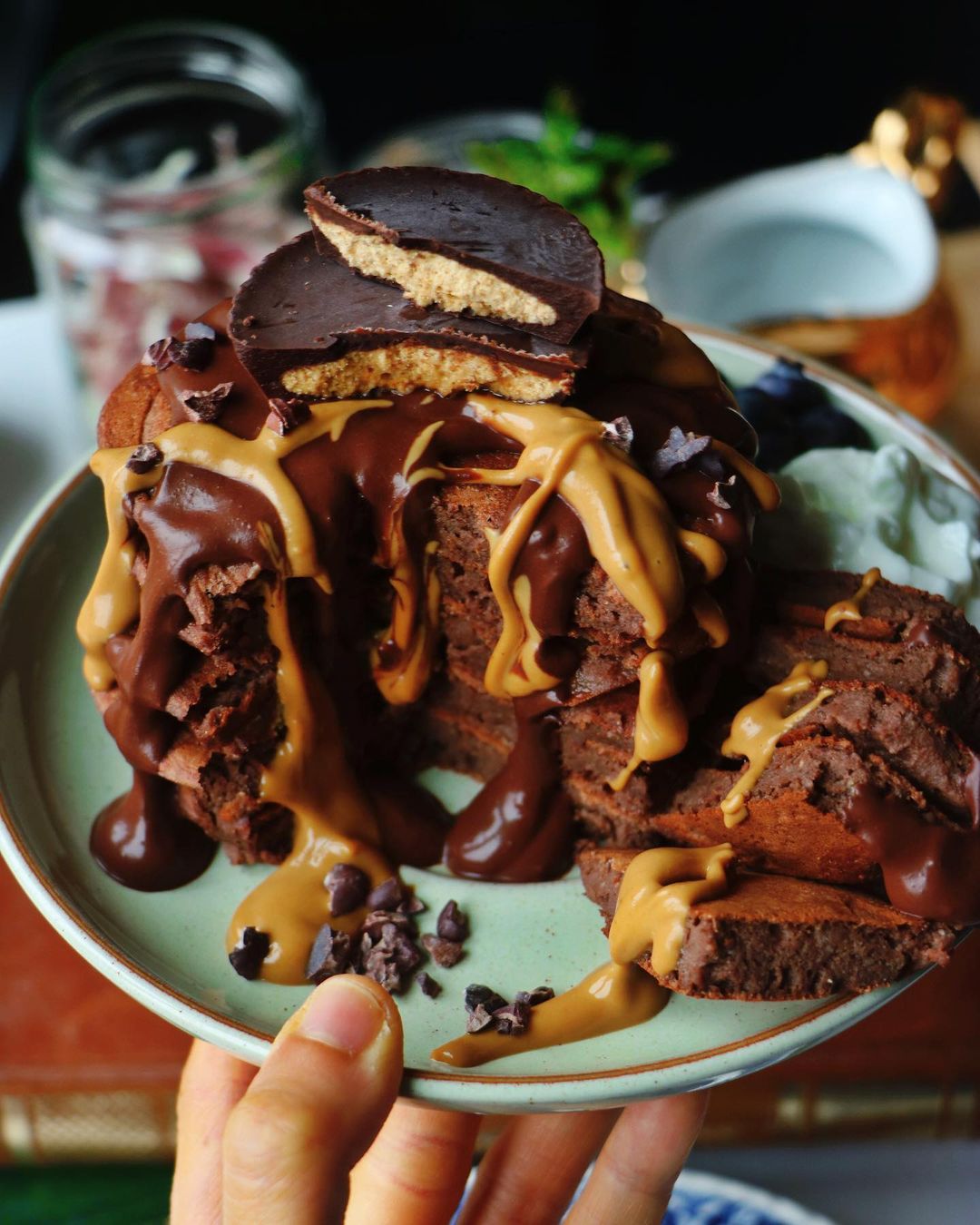 Vegan Pb Cup Protein Pancakes