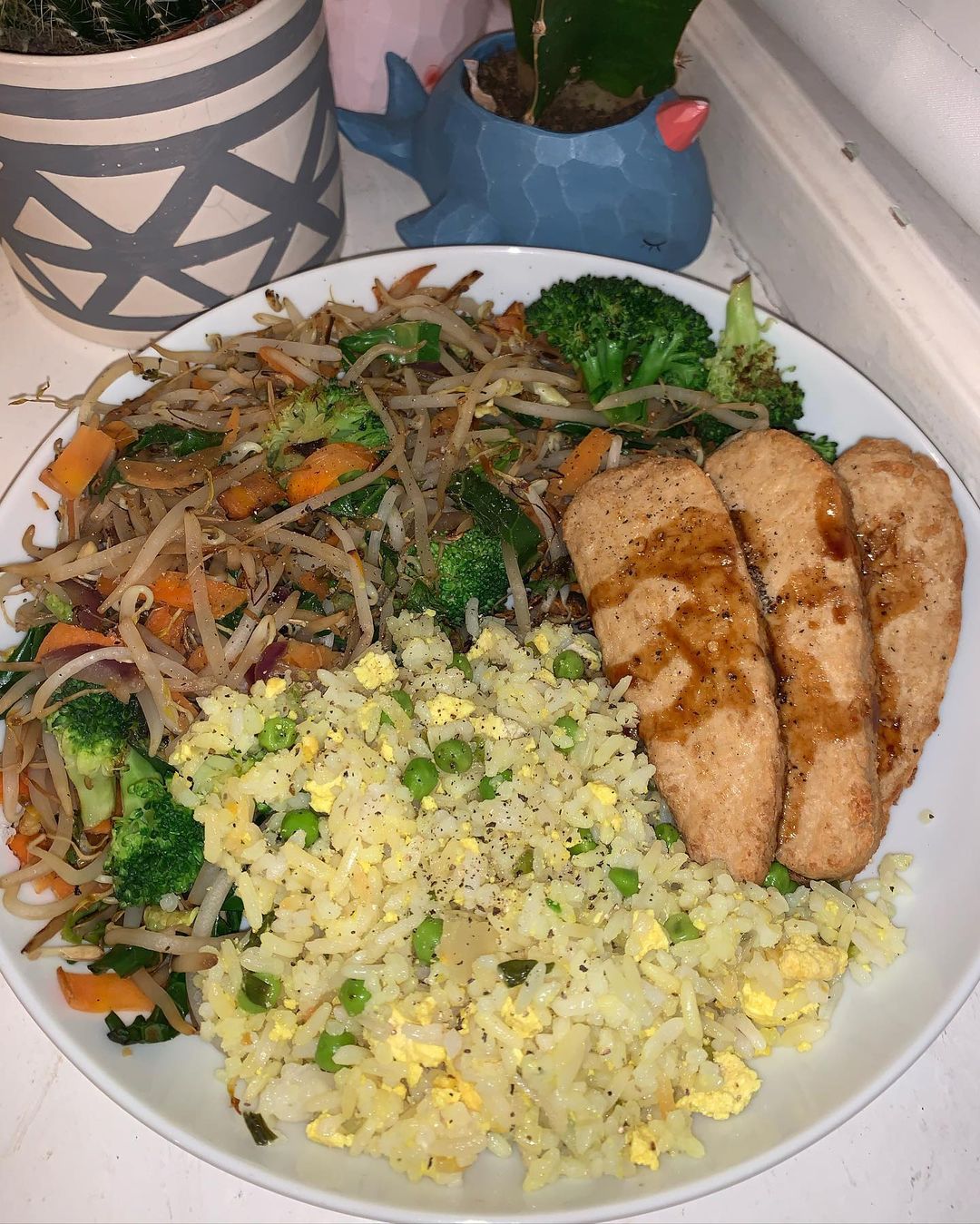 Vegan Egg Fried Rice + Amai Chickn Stir Fry