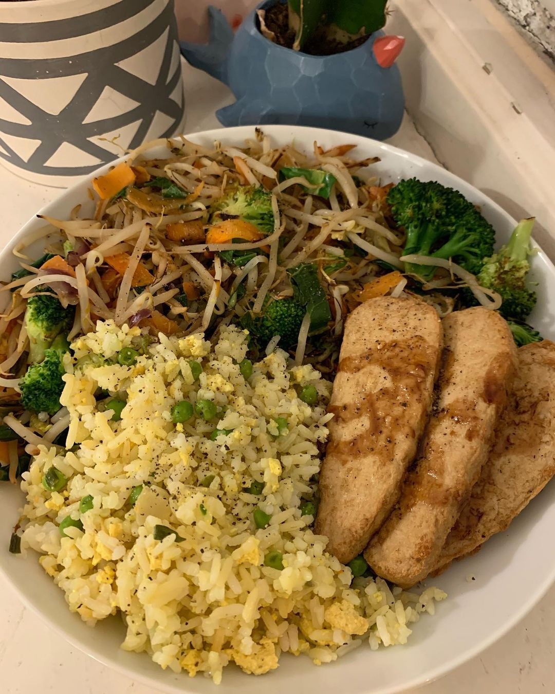 Vegan Egg Fried Rice + Amai Chickn Stir Fry