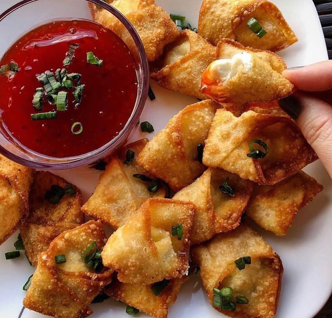 Vegan Cream Cheese & Scallion Wontons