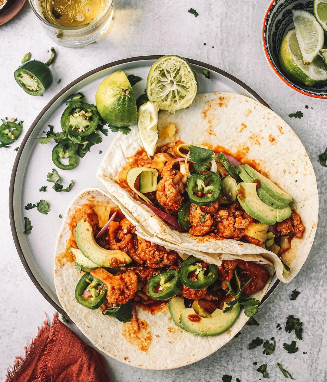 Spicy Vegan Cauliflower Al Pastor Tacos