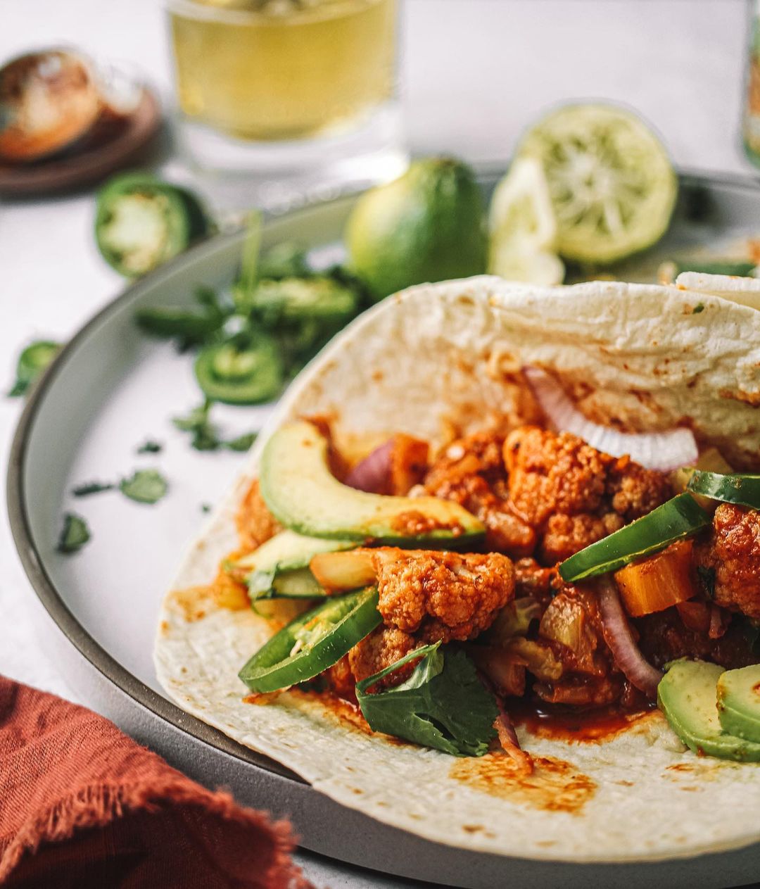 Spicy Vegan Cauliflower Al Pastor Tacos