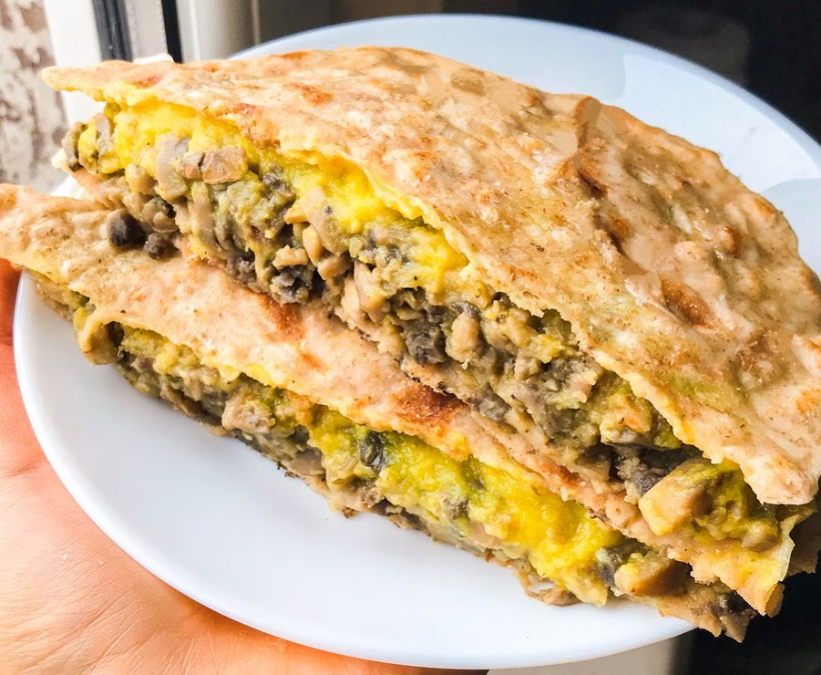 Vegan Cheese Mushroom Quesadillas