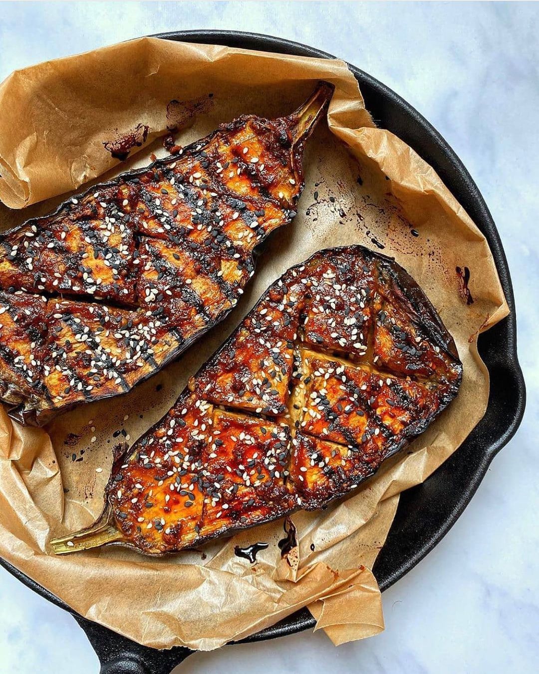 Peanut Butter Roasted Aubergines