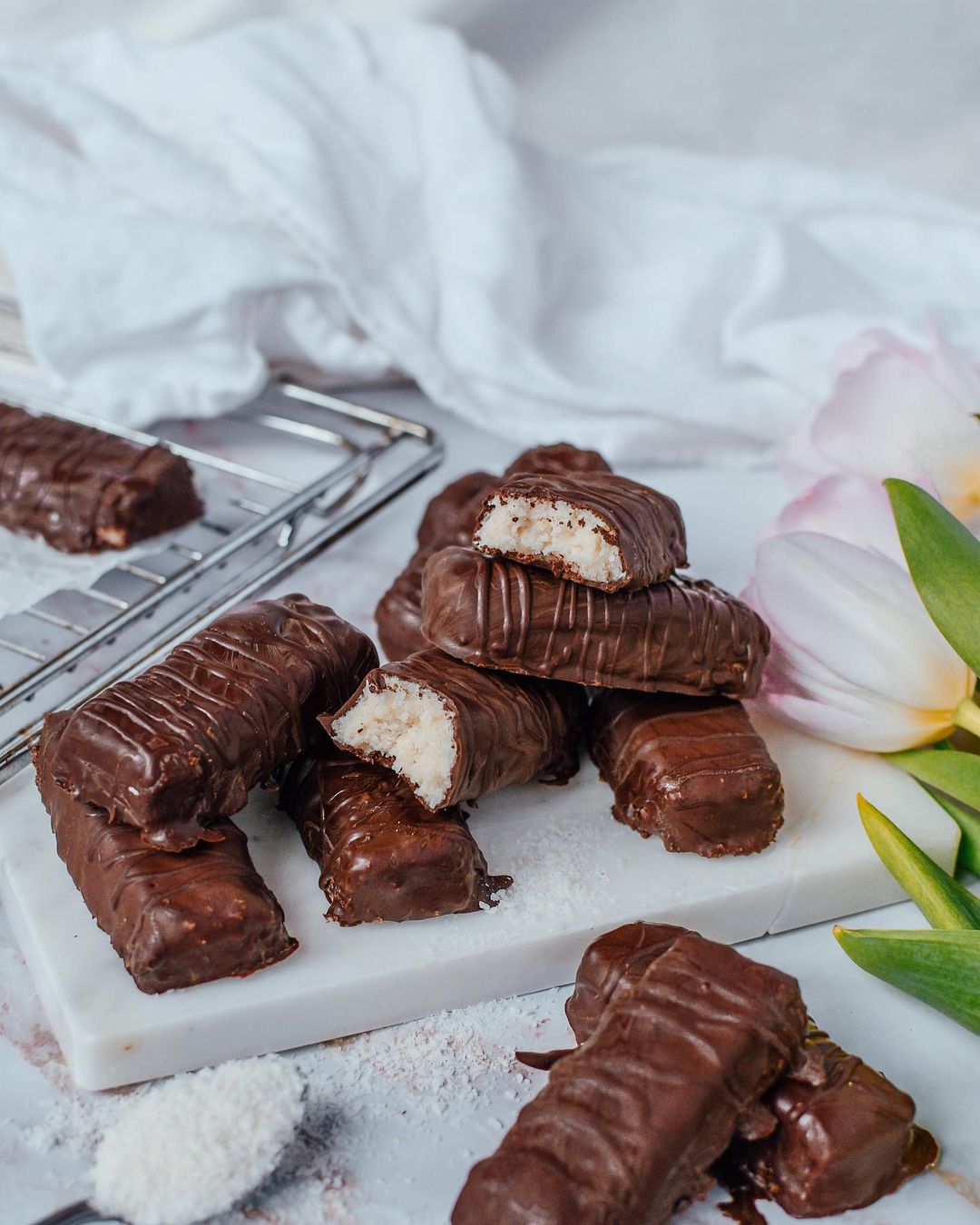 Healthy Keto Bounty Bars with Coconut Chocolate