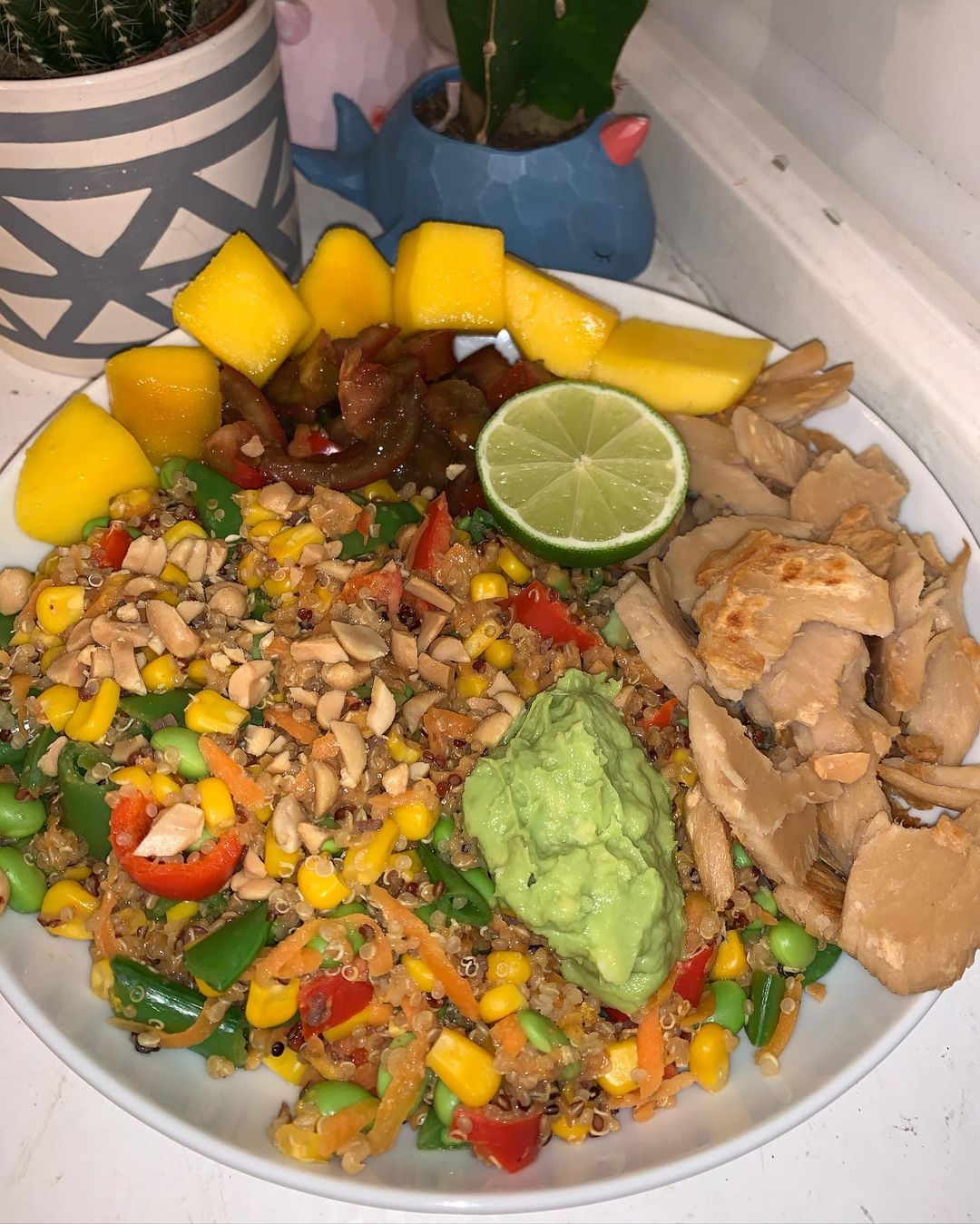 Vegan Peanut Chickn Quinoa Bowl