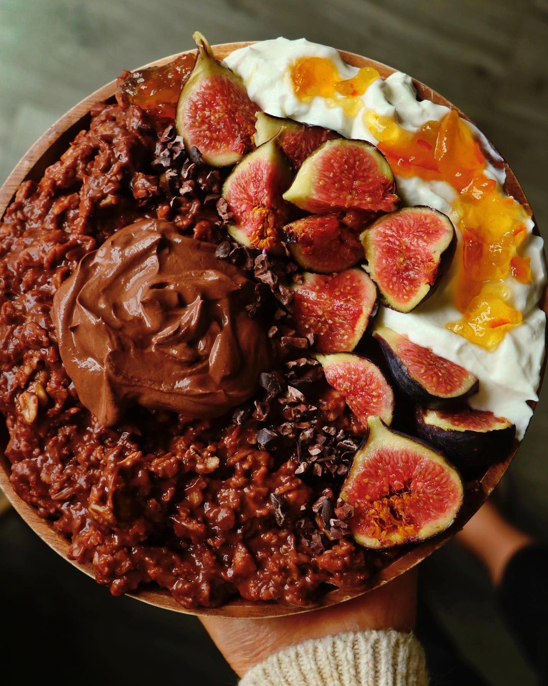 Chocolate, Fig and Marmalade Oatmeal
